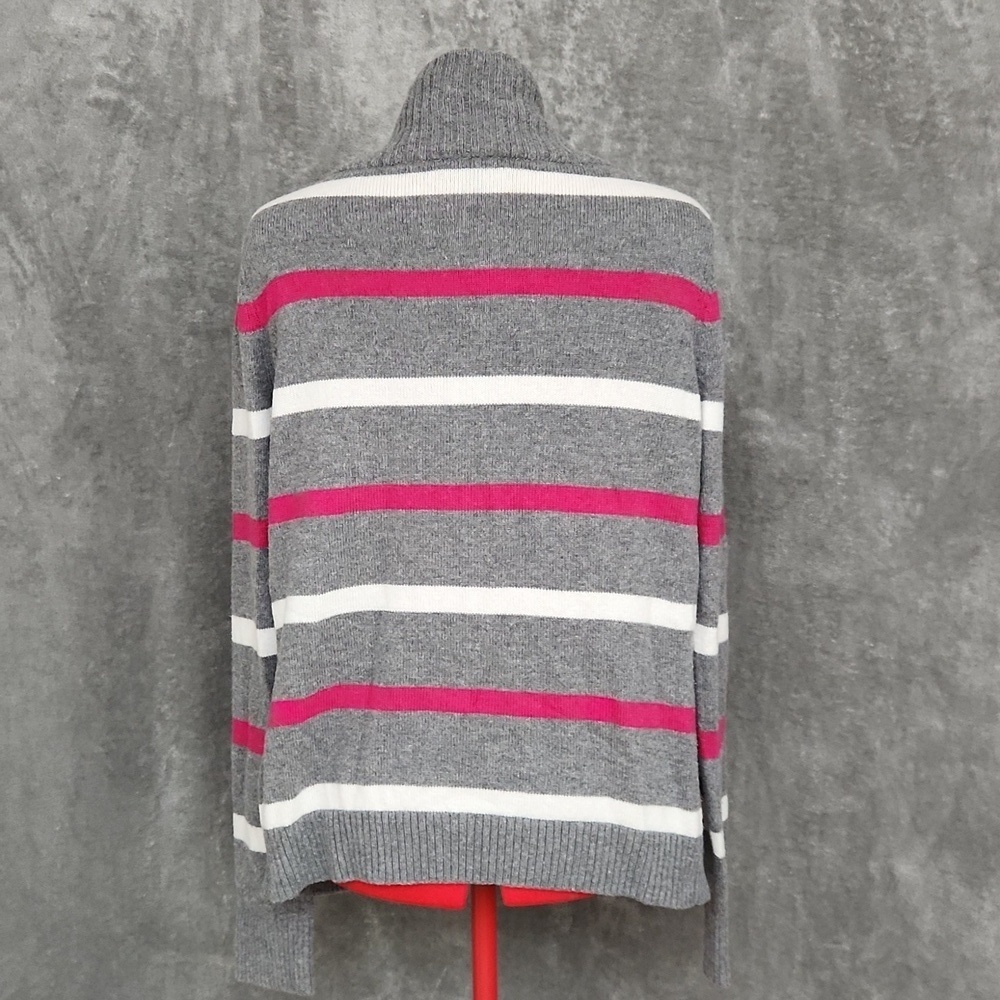 Tommy Hilfiger pullover women's striped sweater cardigan size L - Picture 3 of 13